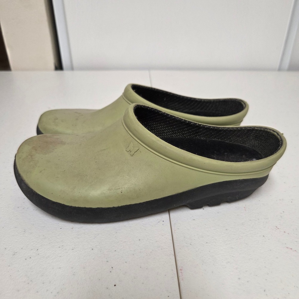 Sloggers Garden Clogs Sage Green Waterproof Rubber Slip On Shoes Mens 8 Made USA